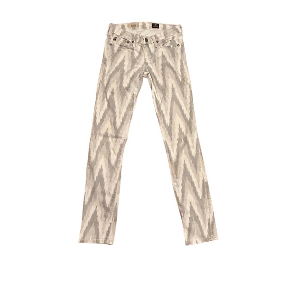 AG Vintage Lo Rise Jeans the stilt skinny jeans gray zig zag tribal print - Picture 2 of 9